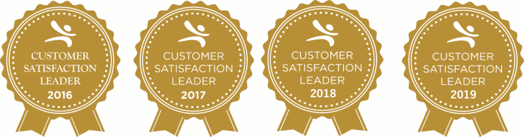 Customer Satisfaction Leader Awards - 2016, 2017, 2017, 2018, 2019